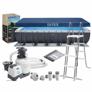 Piscine ULTRA XTR  732x366x132cm ÉCHELLE + FILTRE A SABLE + COUVERTURE  + TAPIS DE SOL INTEX 26364