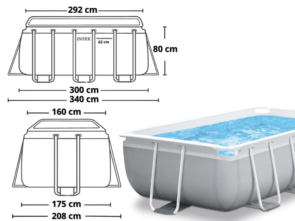 Piscine Intex Rectangulaire Prisme Frame 300X175X80 26784NP – Image 2