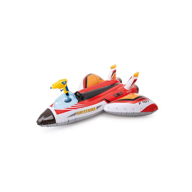 Avion Gonflable Pour Enfants 2m - Blanc, Design Cartoon - Pour Piscine Et Jeu Extérieur