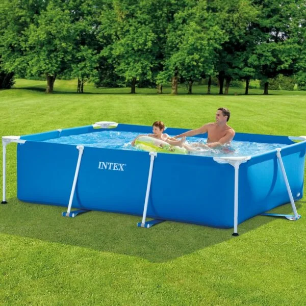 Piscine Metal rectangulaire 2,60 x 1,60 x 0,65 m + pompe + couverture Intex 28271