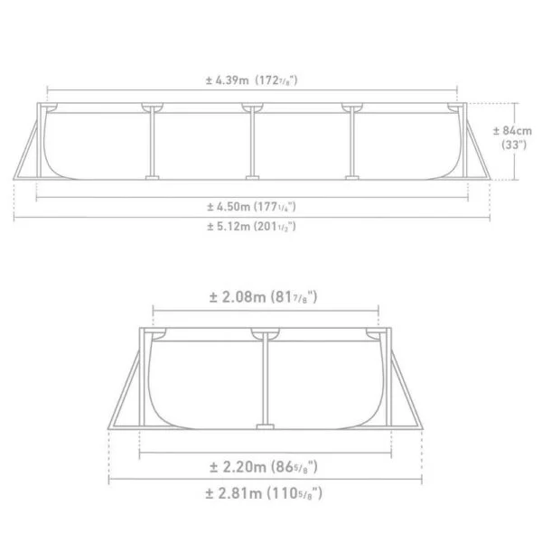 Piscine rectangulaire 4,50 x 2,20 x 0,84 m Intex 28274N