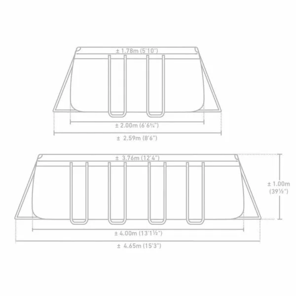Piscine Prism Frame rectangulaire 4.00x2.00x1.00m Intex-26788NP – Image 4