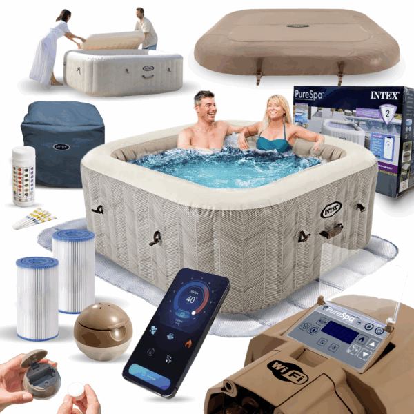Spa gonflable Chevron 4 places avec stérilisateur et WIFI  INTEX 28446NP