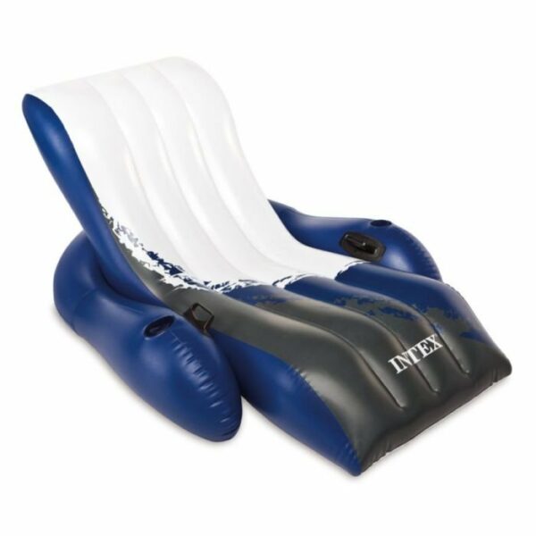 DeeprBlu Bouée Gonflable Piscine Adulte – Chaise Longue Solaire Avec Porte-Gobelet Et Lumières LED, Flotteur XXL 132 Cm
