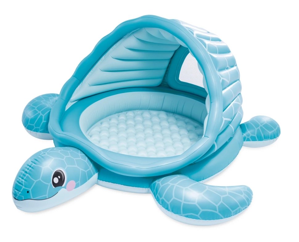 Piscine gonflable pour enfants Intex 48677 Tortue (218 x 206 x 97 cm) avec toit, 100 balles – Image 3