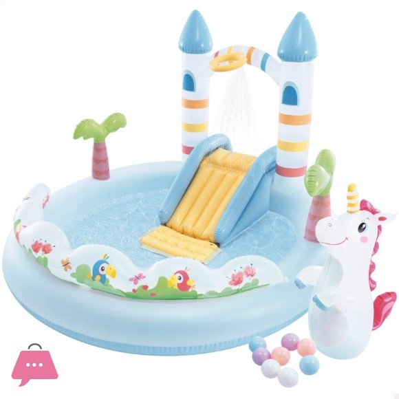 Château aquatique avec licorne et toboggan, arroseur automatique, 196 x 178 x 127 cm, Intex 56148NP – Image 9