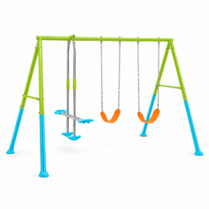 Portique-balançoire couleurs 3 agrès face à face et 2 balançoires intex 44121